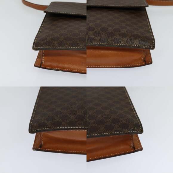 CELINE Macadam Canvas Shoulder Bag Pvc Leather Brown - Picture 10 of 12